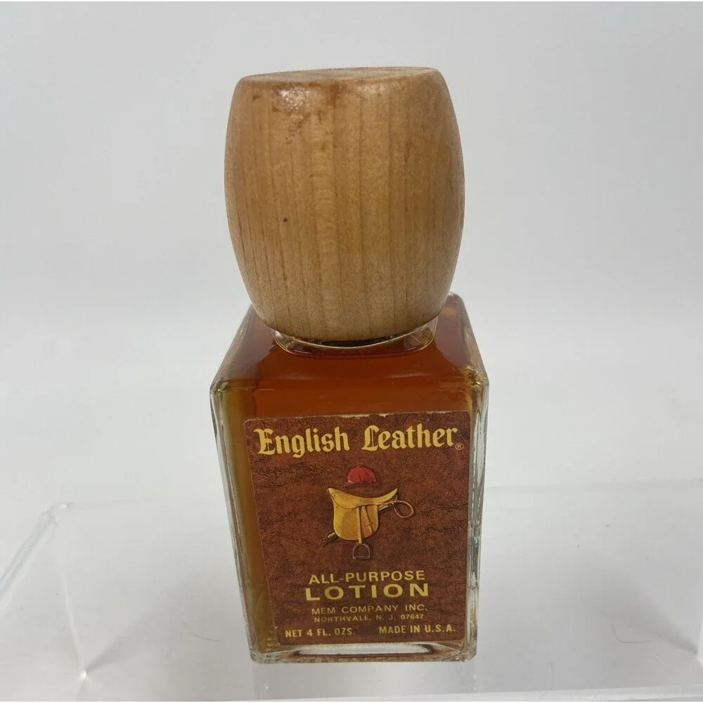 VTG English Leather Cologne Splash 4 Fl Oz All Purpose Lotion Wood MEM 1960'S